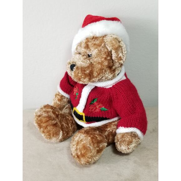 Dan Dee Teddy Bear Christmas Knitted Sweater 16" Plush Toy Stuffed Animal Vtg - Picture 9 of 13